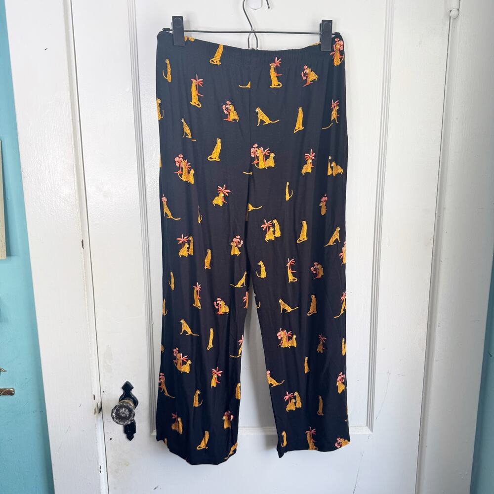 SOMA Cool Nights Cropped Pants Pajama Set NEW Feline Fun Black Leopard Print XS - Picture 16 of 16